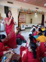 Dharmapracharaka Dr. Chaitanya Gulvady, Sanchalaka-s, and Sadhaka-s interact with with local Saraswats, College faculty, and students of Vivekanand Group of Colleges, Mathura Pass, Aligarh (19 March 2025)